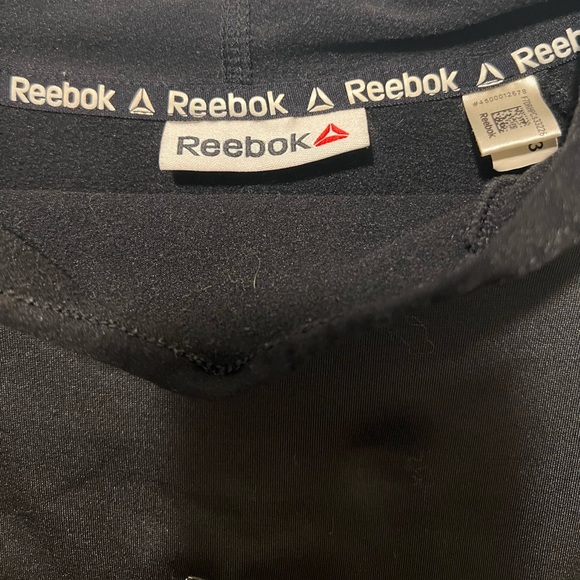 Reebok Mens XL Fleece Sweater Black Casual Pullover Hoodie Sweatshirt - Picture 3 of 4